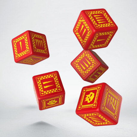 ORC RED & YELLOW 5D6 DICE (5) - BATTLE - D6 SETS - WORK23