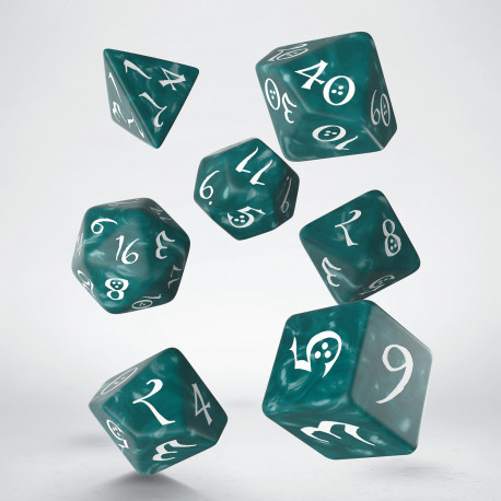 7 Classic RPG Stormy & white Dice Set 