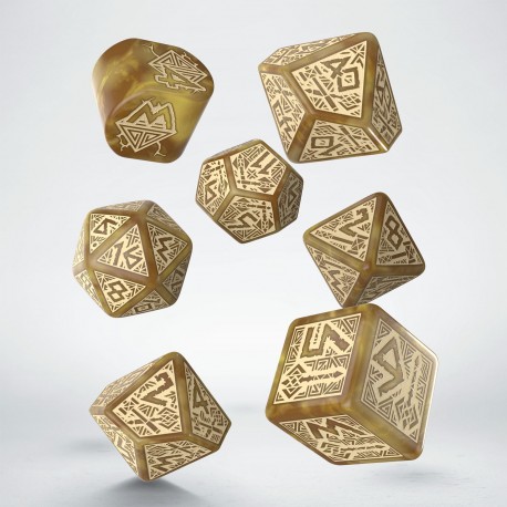 Dwarven Dice Set: Gold, a set of 7 dice (Modern D4) in new colors