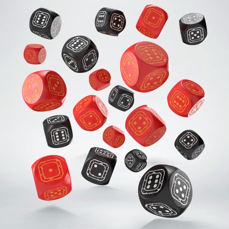 Fortress Compact D6: Black & Red, 20 dice of 14mm in 2 color groups