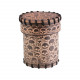 Skully Beige Leather Dice Cup