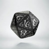 D20 Elvish Black & white Die (1)