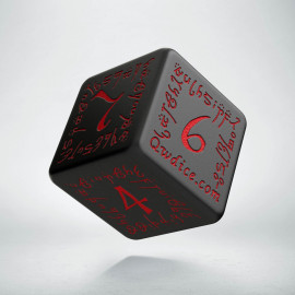 D6 Elvish Black & red Die (1)
