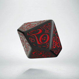 D100 Elvish Black & red Die (1)