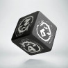 D6 Dragons Black & white Die