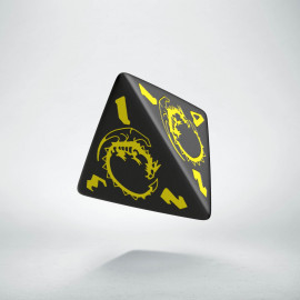 D4 Dragons Black & yellow Die (1)
