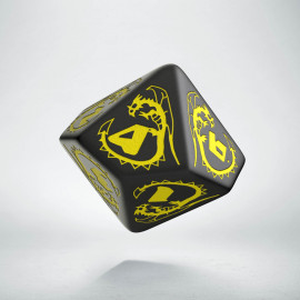 D10 Dragons Black & yellow Die (1)
