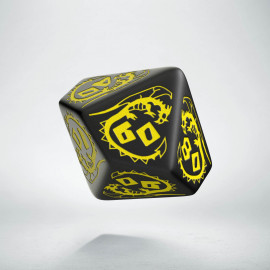 D100 Dragons Black & yellow Die (1)