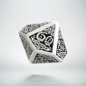 D100 Celtic 3D White & black Die (1)