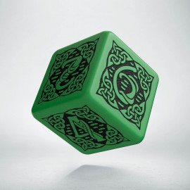 D6 Celtic 3D Green & black Die (1)