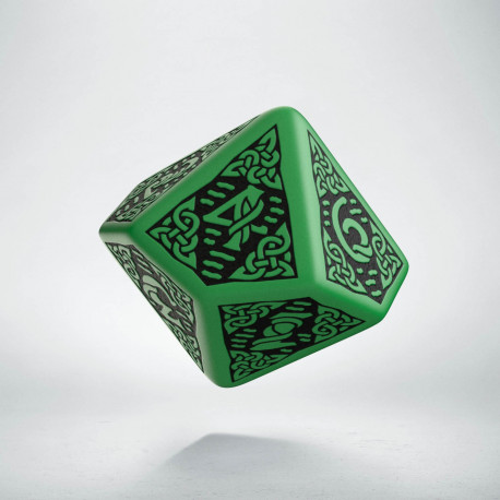 D10 Celtic 3D Green & black Die