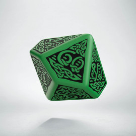D100 Celtic 3D Green & black Die