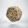 D20 Steampunk Clockwork Beige & brown Die (1)