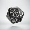 D20 Steampunk Clockwork Black & white Die (1)