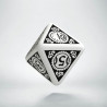 D8 Steampunk Clockwork White & black Die (1)