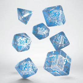 Kości RPG Elfickie Przejrzysto-niebieskie