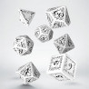 Kości RPG Elfickie Biało-czarne