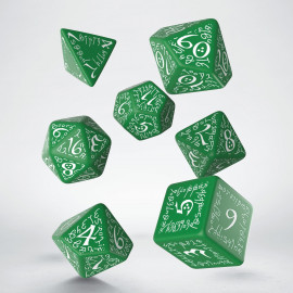 Kości RPG Elfickie Zielono-białe