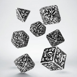 Kości RPG Leśne 3D Biało-czarne (7)