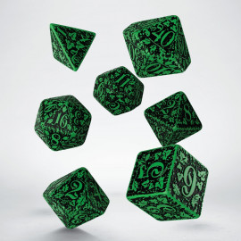 Kości RPG Leśne 3D Zielono-czarne (7)