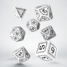 Kości RPG Runiczne Biało-czarne