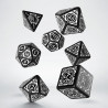 Steampunk Clockwork Black & White Dice Set