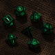 Kości RPG Runiczne Czarno-fosforyzujące