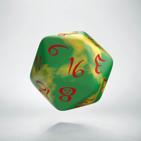 D20 Classic Yellow & Green-Red Die (1)