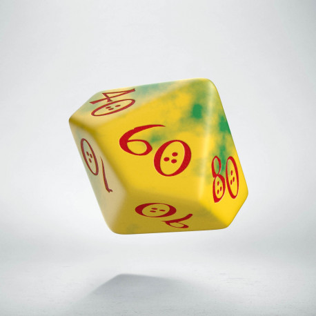 D100 Classic Yellow & Green-Red Die (1)
