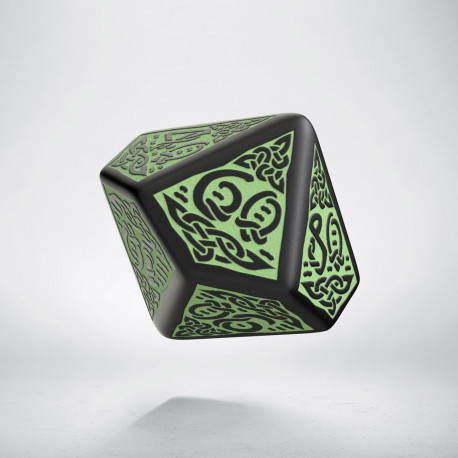 D100 Celtic 3D Revised Black & Green Die