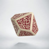 D100 Dwarven Beige & burgundy Die (1)