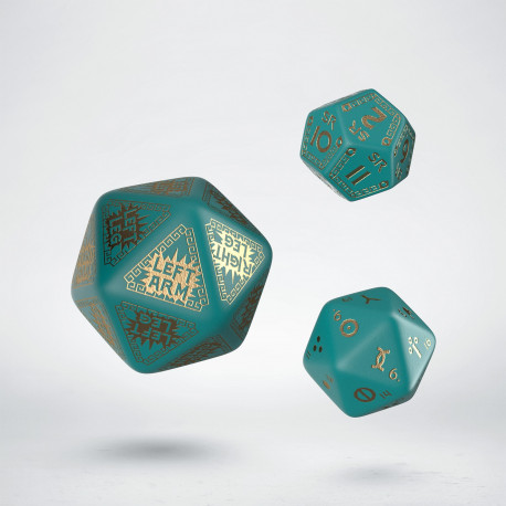  RuneQuest Turquoise & gold Expansion Dice (3) 