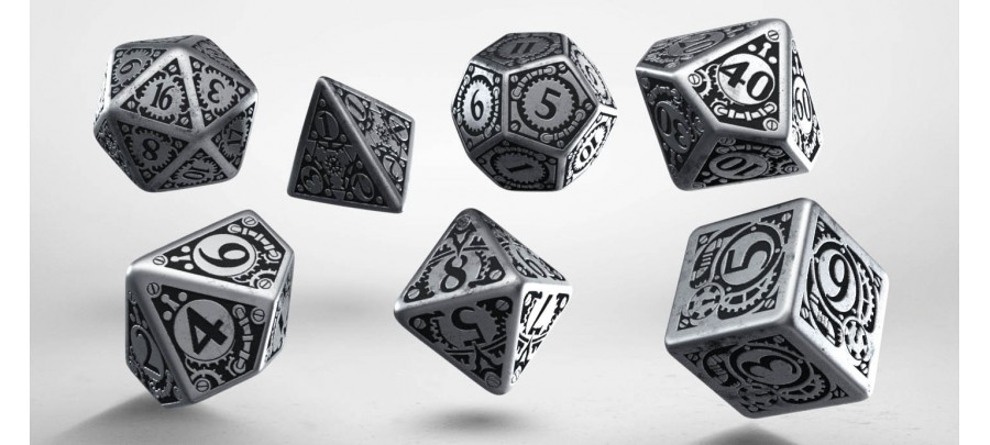 Qwssste13 Yellow Steampunk Dice Set of 7 by Q-workshop for sale online 