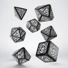 Celtic 3D Revised Black & white Dice Set
