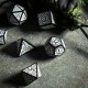 Celtic 3D Revised Black & white Dice Set (7)