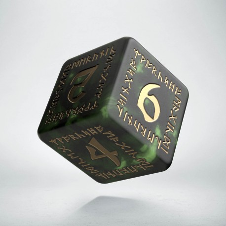 Q-Workshop Dragon Dice Poly Set Green w/Gold 7 MINT 