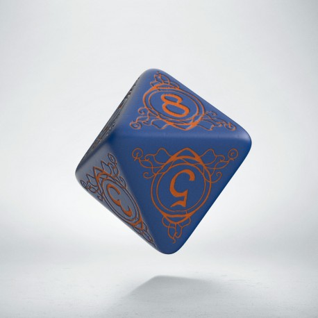D8 Wizard Dark-blue & orange die
