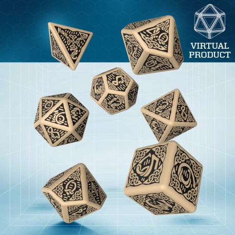 Celtic Beige & Black Dice Set VTT