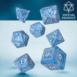 Virtual Elvish Glacier & white Dice Set VTT