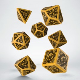 Celtic Revised Yellow & black Dice Set (7) old
