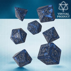 Virtual Elvish Cobalt & Silver Dice Set VTT