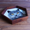 Cat Wooden Dice Tray