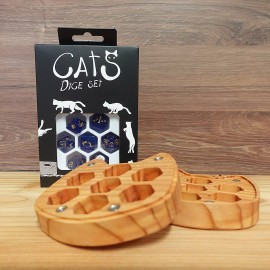 Larch Cat’s Dice Box + CATS Dice Set: Meowster