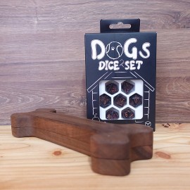 Walnut Dog's Dice Box + DOGS Dice Set: Luna