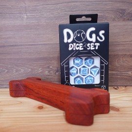 Padouk Dog's Dice Box + DOGS Dice Set: Max