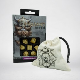 The Bundle Dwarven Dice Set: Gold + Dwarven Beige & black Basic Dice Bag