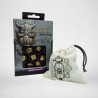 The Bundle Dwarven Dice Set: Jewels + Dwarven Beige & black Basic Dice Bag
