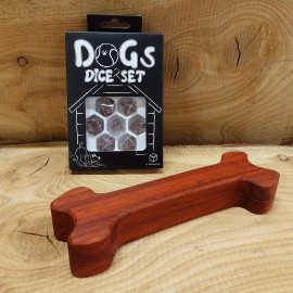 Padouk Dog's Dice Box + DOGS Dice Set: Bubbles