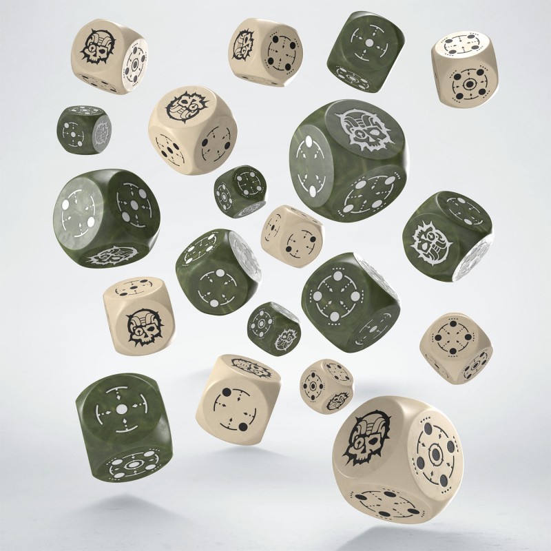 Q-Workshop Crosshairs Compact D6 Dice - Stormy & Black 20-Pack For RPG Board Games