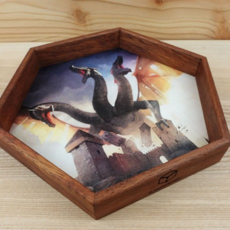 The Horn-Headed Dracopolis Wooden Dice Tray